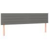 Hoofdborden 2 st 100x5x78/88 cm stof donkergrijs
