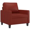 Fauteuil 60 cm kunstleer wijnrood