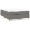 Boxspringframe stof donkergrijs 140x200 cm