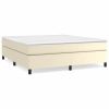 Boxspringframe kunstleer crèmekleurig 180x200 cm