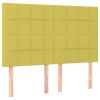 Hoofdborden 4 st 72x5x78/88 cm stof groen