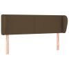 Hoofdbord met randen 147x23x78/88 cm stof donkerbruin
