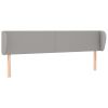 Hoofdbord met randen 203x23x78/88 cm stof lichtgrijs