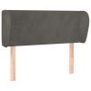 Hoofdbord met randen 93x23x78/88 cm fluweel donkergrijs