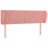 Hoofdbord met randen 147x23x78/88 cm fluweel roze