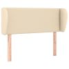 Hoofdbord met randen 83x23x78/88 cm stof crèmekleurig