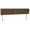 Hoofdbord met randen 183x23x78/88 cm stof donkerbruin