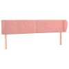 Hoofdbord met randen 163x23x78/88 cm fluweel roze
