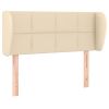 Hoofdbord met randen 103x23x78/88 cm stof crèmekleurig