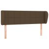 Hoofdbord met randen 147x23x78/88 cm stof donkerbruin