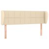 Hoofdbord met randen 147x23x78/88 cm stof crèmekleurig