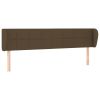 Hoofdbord met randen 163x23x78/88 cm stof donkerbruin