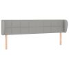 Hoofdbord met randen 203x23x78/88 cm stof lichtgrijs