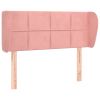 Hoofdbord met randen 83x23x78/88 cm fluweel roze