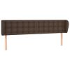 Hoofdbord met randen 203x23x78/88 cm kunstleer bruin