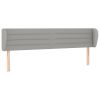 Hoofdbord met randen 203x23x78/88 cm stof lichtgrijs