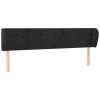 Hoofdbord met randen 183x23x78/88 cm fluweel zwart