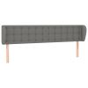 Hoofdbord met randen 163x23x78/88 cm stof donkergrijs