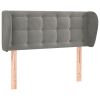 Hoofdbord met randen 83x23x78/88 cm fluweel lichtgrijs