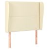 Hoofdbord met randen 93x23x118/128 cm kunstleer crèmekleurig