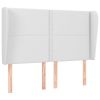 Hoofdbord met randen 147x23x118/128 cm kunstleer wit