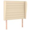 Hoofdbord met randen 93x23x118/128 cm stof crèmekleurig