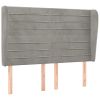 Hoofdbord met randen 147x23x118/128 cm fluweel lichtgrijs