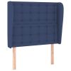Hoofdbord met randen 83x23x118/128 cm stof blauw