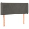 Hoofdbord met randen 103x16x78/88 cm fluweel donkergrijs