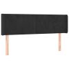 Hoofdbord met randen 147x16x78/88 cm fluweel zwart