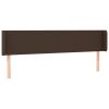 Hoofdbord met randen 203x16x78/88 cm kunstleer bruin