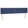 Hoofdbord met randen 203x16x78/88 cm stof blauw