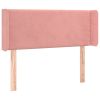 Hoofdbord met randen 83x16x78/88 cm fluweel roze