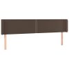 Hoofdbord met randen 203x16x78/88 cm kunstleer bruin
