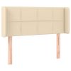 Hoofdbord met randen 83x16x78/88 cm stof crèmekleurig