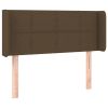Hoofdbord met randen 93x16x78/88 cm stof donkerbruin