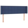 Hoofdbord met randen 147x16x78/88 cm stof blauw