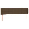 Hoofdbord met randen 203x16x78/88 cm stof donkerbruin