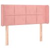 Hoofdbord met randen 103x16x78/88 cm fluweel roze