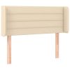 Hoofdbord met randen 93x16x78/88 cm stof crèmekleurig