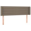 Hoofdbord met randen 147x16x78/88 cm stof taupe