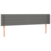 Hoofdbord met randen 203x16x78/88 cm stof donkergrijs
