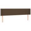 Hoofdbord met randen 203x16x78/88 cm stof donkerbruin