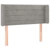 Hoofdbord met randen 103x16x78/88 cm fluweel lichtgrijs