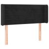Hoofdbord met randen 103x16x78/88 cm fluweel zwart