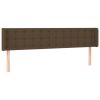 Hoofdbord met randen 183x16x78/88 cm stof donkerbruin