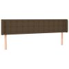 Hoofdbord met randen 203x16x78/88 cm stof donkerbruin