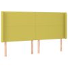 Hoofdbord met randen 203x16x118/128 cm stof groen