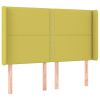 Hoofdbord met randen 147x16x118/128 cm stof groen