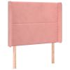 Hoofdbord met randen 103x16x118/128 cm fluweel roze